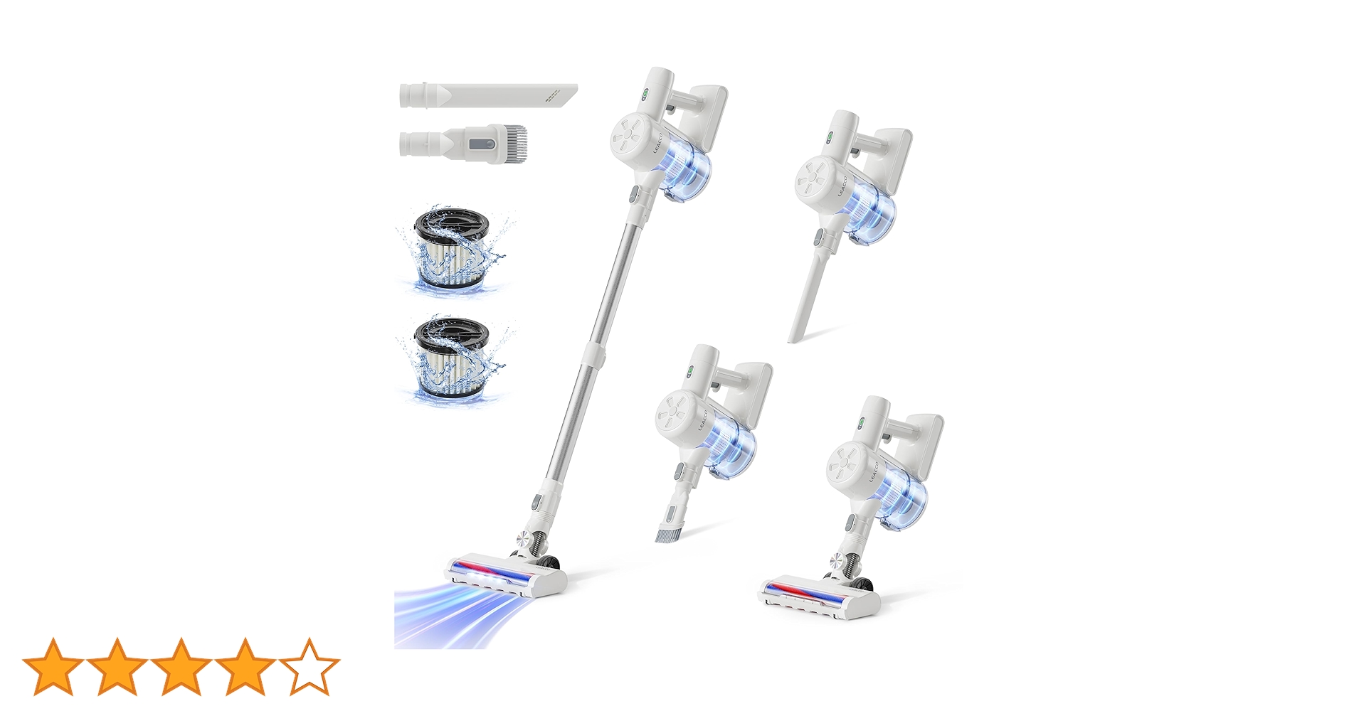 Amazon | コードレス掃除機 LEACCO サイクロン掃除機 軽量 コードレス